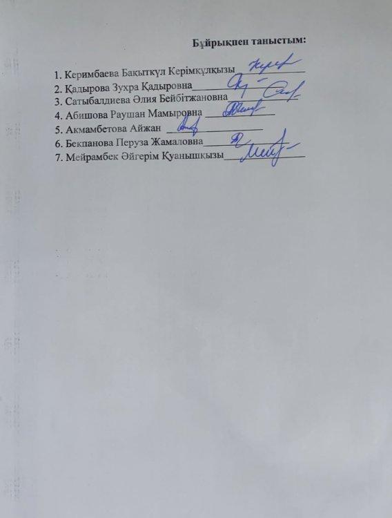 Мектеп асханасын тексеру актілері мен хаттамалары