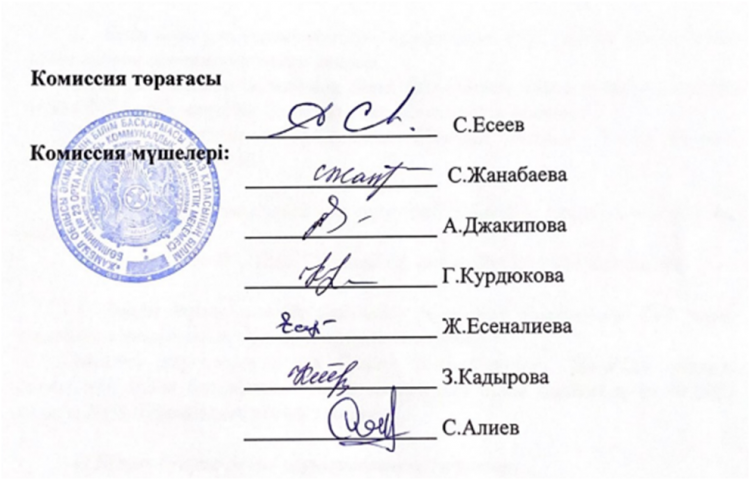 Тараз қаласының білім бөлімінің №23 орта мектебі мекеменің мемлекеттік аттестаттаудан өтуіне байланысты өзін-өзі бағалау қорытындылары