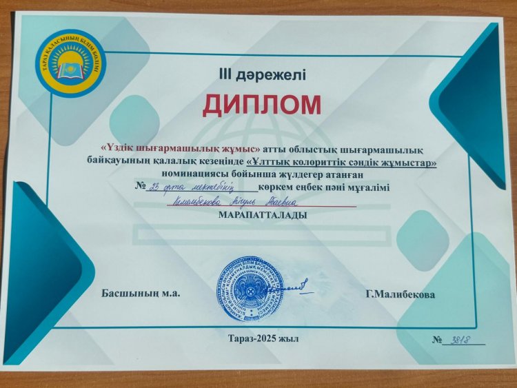 "Үздік шығармашылық жұмыс"